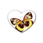 Brown & Yellow Butterfly Heart Coaster (4 pack)