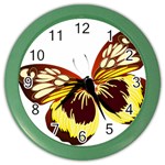 Brown & Yellow Butterfly Color Wall Clock