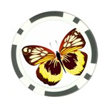 Brown & Yellow Butterfly Poker Chip Card Guard