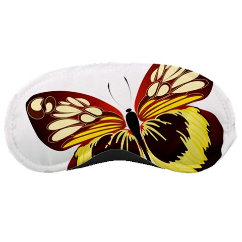 Brown & Yellow Butterfly Sleeping Mask from ArtsNow.com Front