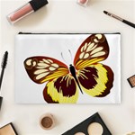 Brown & Yellow Butterfly Cosmetic Bag (Large)