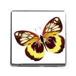 Brown & Yellow Butterfly Memory Card Reader with Storage (Square)