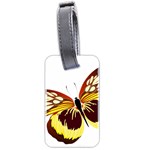 Brown & Yellow Butterfly Luggage Tag (two sides)