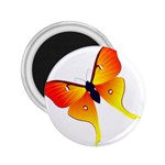 Orange & Yellow Flame Butterfly 2.25  Magnet
