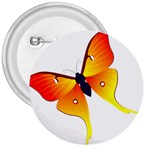 Orange & Yellow Flame Butterfly 3  Button
