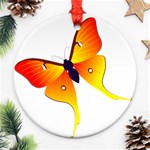 Orange & Yellow Flame Butterfly Ornament (Round)