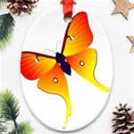 Orange & Yellow Flame Butterfly Ornament (Oval)