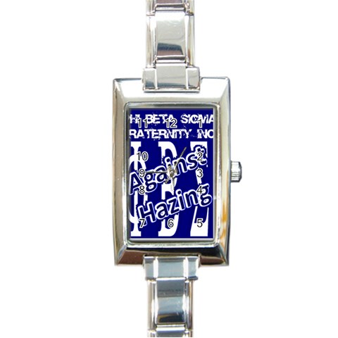 SIGMA2_against_hazing Rectangular Italian Charm Watch from ArtsNow.com Front