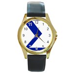 sigma GreekLetter Round Gold Metal Watch