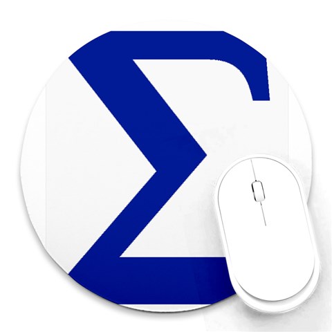sigma Greek Round Mousepad from ArtsNow.com Front