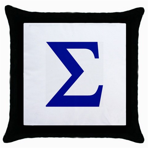 sigma Greek Throw Pillow Case (Black) from ArtsNow.com Front