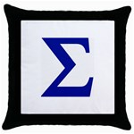 sigma Greek Throw Pillow Case (Black)