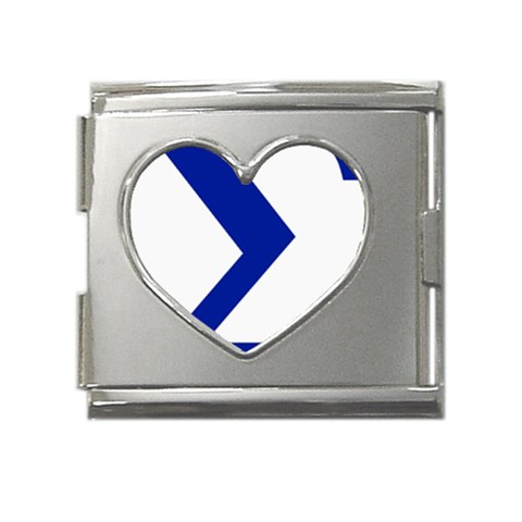 sigma Greek Mega Link Heart Italian Charm (18mm) from ArtsNow.com Front