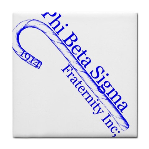 sigma 4_canes_peppermint_single Tile Coaster from ArtsNow.com Front