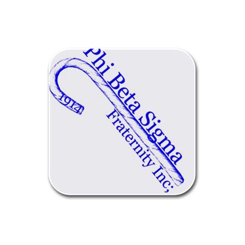 sigma 4_canes_peppermint_single Rubber Square Coaster (4 pack) from ArtsNow.com Front