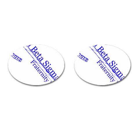 sigma 4_canes_peppermint_single Cufflinks (Oval) from ArtsNow.com Front(Pair)