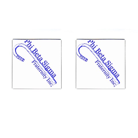 sigma 4_canes_peppermint_single Cufflinks (Square) from ArtsNow.com Front(Pair)