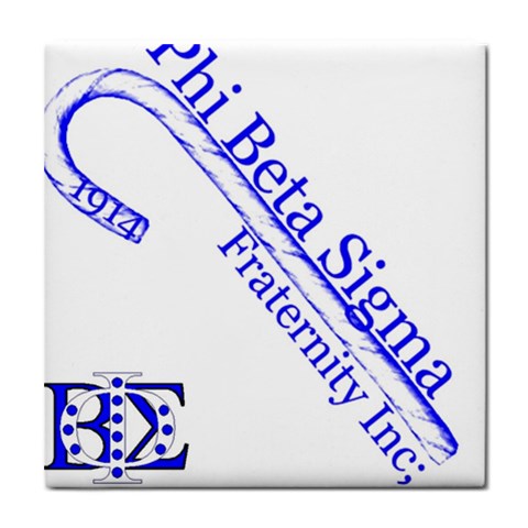 sigma 4_canes_peppermint_singl Tile Coaster from ArtsNow.com Front