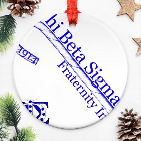 sigma 4_canes_peppermint_singl Ornament (Round) from ArtsNow.com Front
