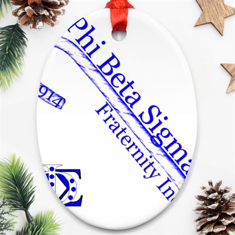 sigma 4_canes_peppermint_singl Ornament (Oval) from ArtsNow.com Front