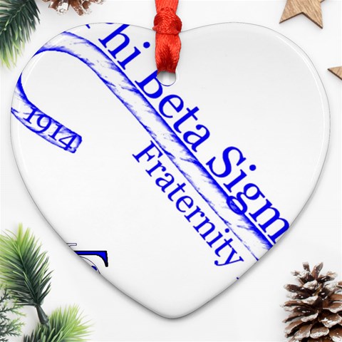 sigma 4_canes_peppermint_singl Ornament (Heart) from ArtsNow.com Front