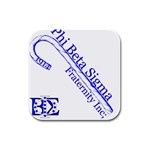 sigma 4_canes_peppermint_singl Rubber Square Coaster (4 pack)