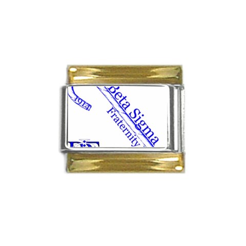 sigma 4_canes_peppermint_singl Gold Trim Italian Charm (9mm) from ArtsNow.com Front