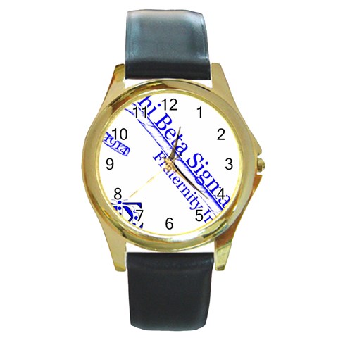 sigma 4_canes_peppermint_singl Round Gold Metal Watch from ArtsNow.com Front