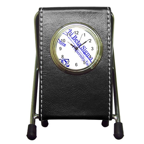 sigma 4_canes_peppermint_singl Pen Holder Desk Clock from ArtsNow.com Front