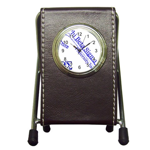 sigma 4_canes_peppermint_singl Pen Holder Desk Clock from ArtsNow.com Front