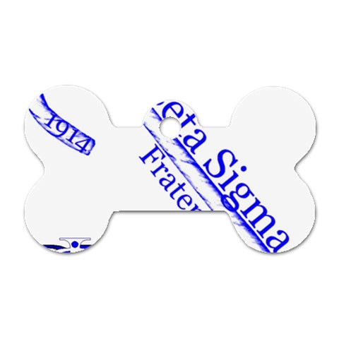 sigma 4_canes_peppermint_singl Dog Tag Bone (One Side) from ArtsNow.com Front