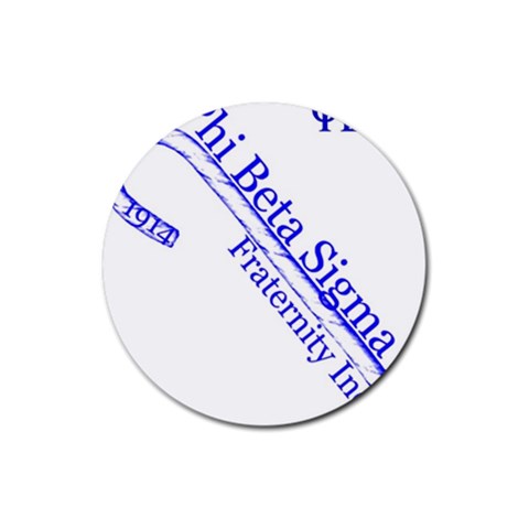 sigma 4_canes_peppermint_sing Rubber Round Coaster (4 pack) from ArtsNow.com Front