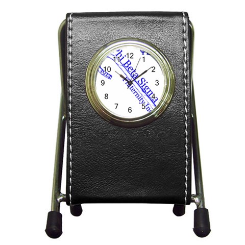 sigma 4_canes_peppermint_sing Pen Holder Desk Clock from ArtsNow.com Front