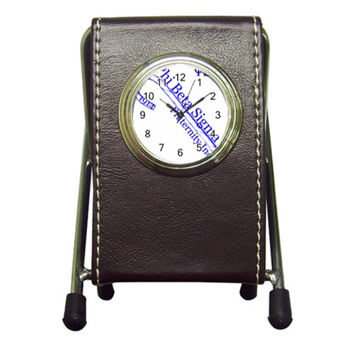 sigma 4_canes_peppermint_sing Pen Holder Desk Clock from ArtsNow.com Front