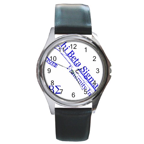 sigma 4_canes_peppermint_sin Round Metal Watch from ArtsNow.com Front