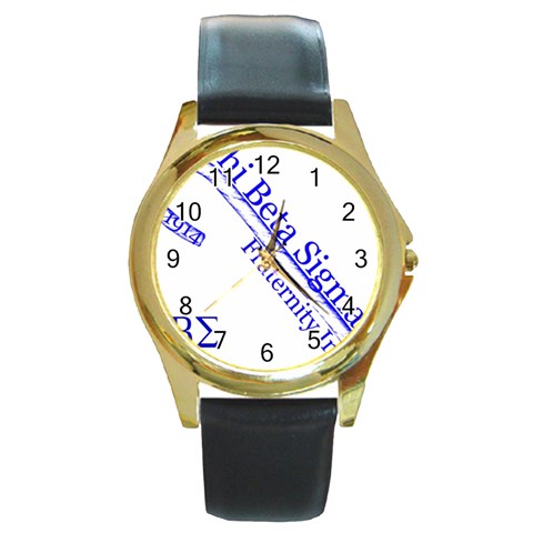 sigma 4_canes_peppermint_sin Round Gold Metal Watch from ArtsNow.com Front