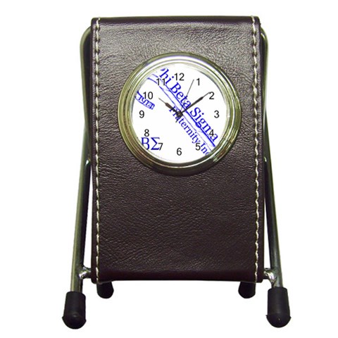 sigma 4_canes_peppermint_sin Pen Holder Desk Clock from ArtsNow.com Front