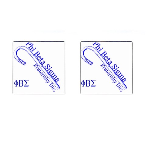 sigma 4_canes_peppermint_sin Cufflinks (Square) from ArtsNow.com Front(Pair)