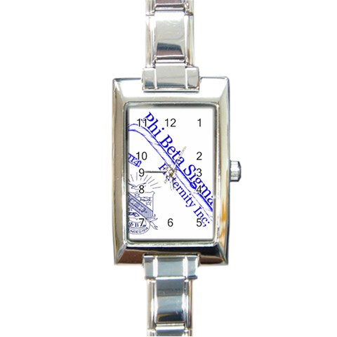 sigma 4_canes_peppermint_si Rectangular Italian Charm Watch from ArtsNow.com Front