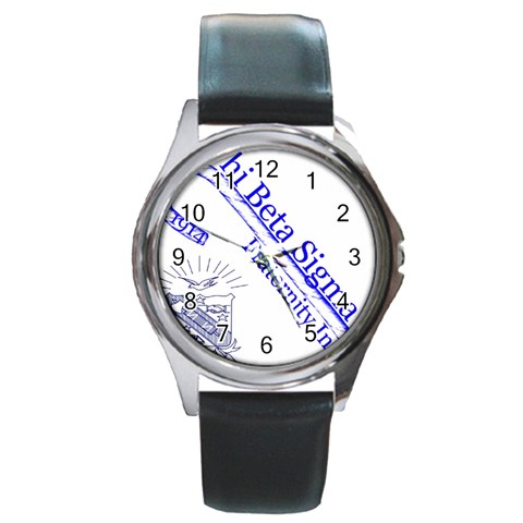 sigma 4_canes_peppermint_si Round Metal Watch from ArtsNow.com Front