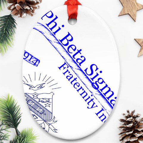 sigma 4_canes_peppermint_si Ornament (Oval) from ArtsNow.com Front