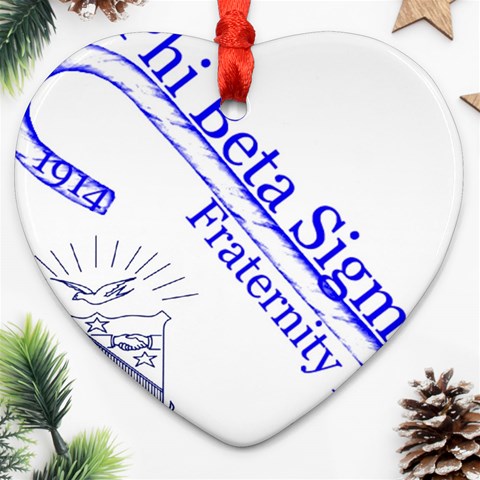 sigma 4_canes_peppermint_si Ornament (Heart) from ArtsNow.com Front