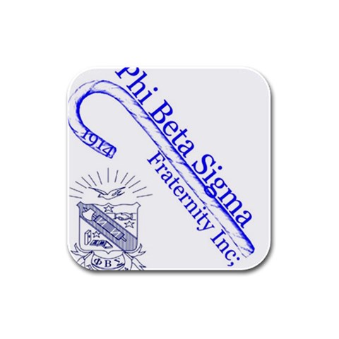 sigma 4_canes_peppermint_si Rubber Square Coaster (4 pack) from ArtsNow.com Front