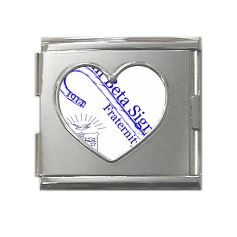 sigma 4_canes_peppermint_si Mega Link Heart Italian Charm (18mm) from ArtsNow.com Front