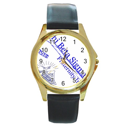 sigma 4_canes_peppermint_si Round Gold Metal Watch from ArtsNow.com Front