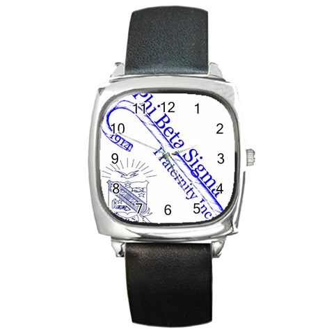 sigma 4_canes_peppermint_si Square Metal Watch from ArtsNow.com Front