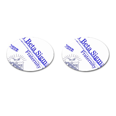 sigma 4_canes_peppermint_si Cufflinks (Oval) from ArtsNow.com Front(Pair)