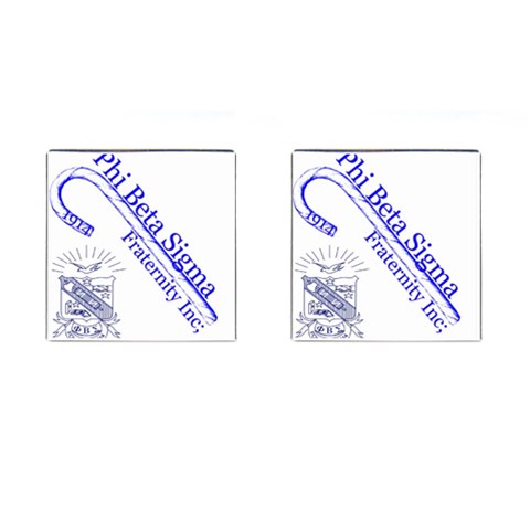 sigma 4_canes_peppermint_si Cufflinks (Square) from ArtsNow.com Front(Pair)