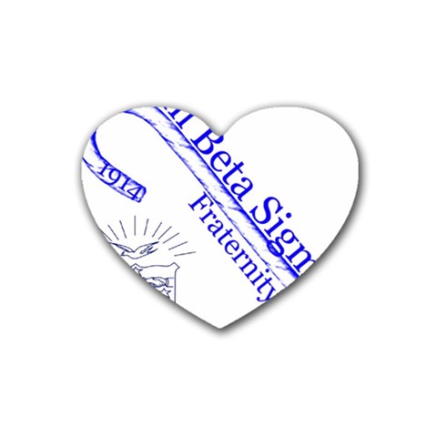 sigma 4_canes_peppermint_si Rubber Coaster (Heart) from ArtsNow.com Front