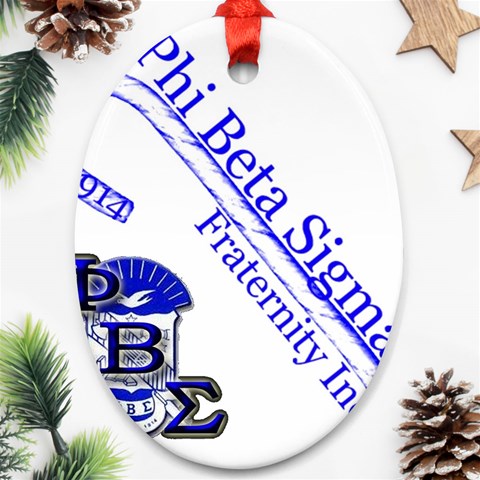 sigma 4_canes_peppermint_ Ornament (Oval) from ArtsNow.com Front